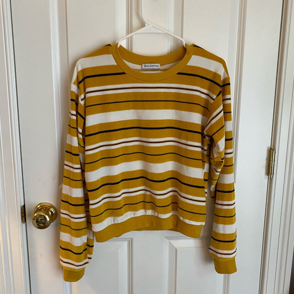 Terry cloth striped sweater